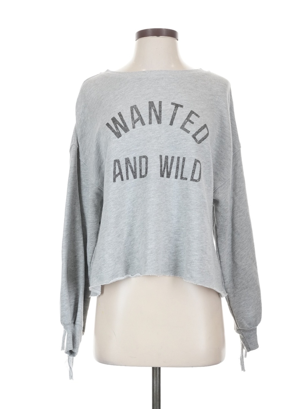 NWT Wildfox Light Gray "Wanted and Wild" Sweatshirt